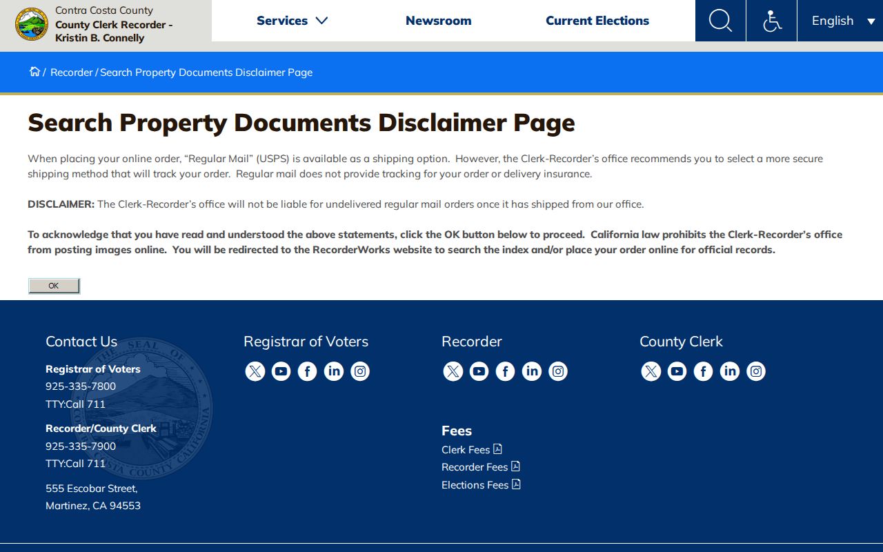 Lafayette public records property document search at Contra Costa Clerk-Recorder